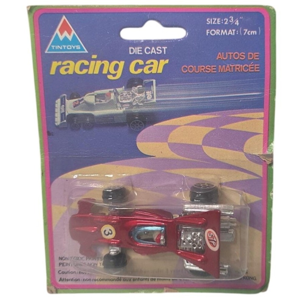 Vintage Tintoys Die Cast Racing Car Sealed Hong Kong F1 Style Metallic Red STP